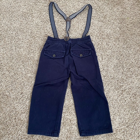 Gymboree baby toddler boy navy blue suspender pants size 18-24 months - Picture 7 of 8